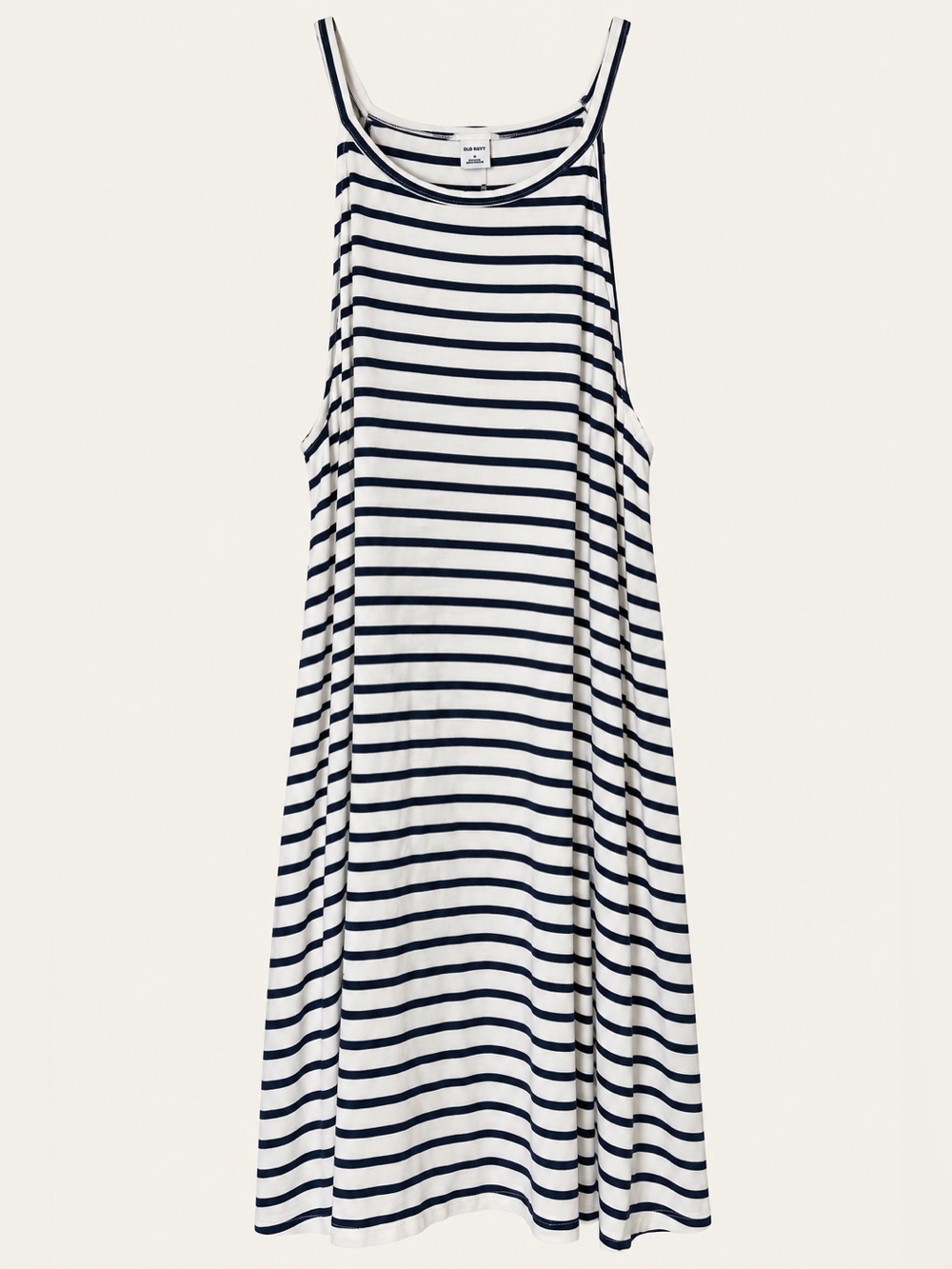 Old Navy Navy White Striped Swing Midi Maxi Dress Sleeveless Size M